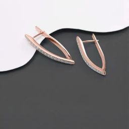 Peora Rose Gold Plated Diamond Cut Clutch Back Stylish Earrings-image-81