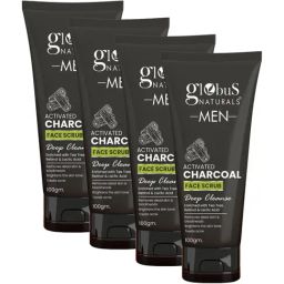 Globus Naturals Men Activated Charcoal Face Scrub - Pack of 4-15