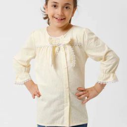 Kate & Oscar Kids Yellow Cotton Striped Top-image-21