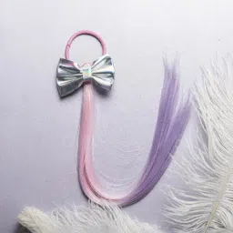 Jewelz Lovely Bow Shape Rubber Band With Faux Hair Rubber Band for Kids-image-38