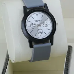 VIRAKTI Men Brass Dial & Straps Analogue Watch SAT-06-SILVER-48
