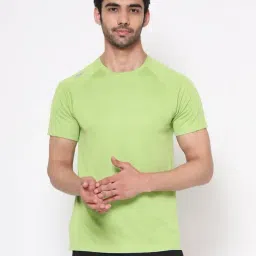 Dida Green Polyster Regular Fit Solid T-Shirt-image-66