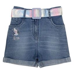 Cutecumber Girls Blue Denim Regular Fit Applique Shorts-image-51