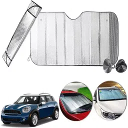 Auto Pearl F156 Dashboard Sun Shade Cover with Suction Cup for Mini Countryman (Silver)-picture-42
