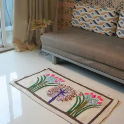 Swadeh Multicolor Wool Woven Bloom Pillars Living Room Rug-picture-42