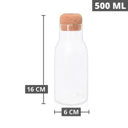 Femora Transparent Borosilicate Glass Containers with Cork Lid (500 ml) - Set of 4 image 3