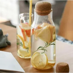 Femora Transparent Borosilicate Glass Containers with Cork Lid (500 ml) - Set of 4 image 4