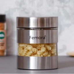 Femora Silver Borosilicate Glass Containers with Lid (700 ml, 1000 ml, 1300 ml) - Set of 3 image 1