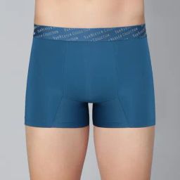 Van Heusen Regular Fit 4 Way Stretch 3D Logo Waistband Solid Tactel Trunks - Deep Water-picture-17