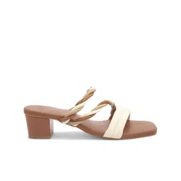 ALL TABS OPEN PU Block Mules with Bows image 3