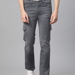 Rodamo Men Relaxed Fit Light Fade Stretchable Cargo Jeans-image-34