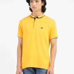 Levi's Yellow Cotton Regular Fit Polo T-Shirt-image-91
