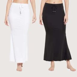 Secrets By ZeroKaata Assorted Plain Saree Shapewear - Pack Of 2-image-98