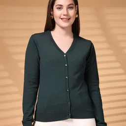 Thirty Threads Women V-Neck Long Sleeve Woollen Cardigan-picture-43
