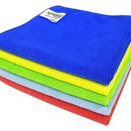 Softspun 40x40 cm 340 GSM Multicolor Microfiber Cloth Pack of 5 Pcs-image-99