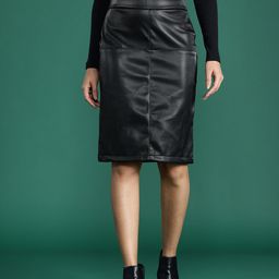 DressBerry Faux Leather Straight Skirt-picture-42