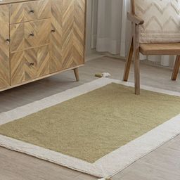 THEGASBH Green & White Geometric Cotton Carpet-picture-27
