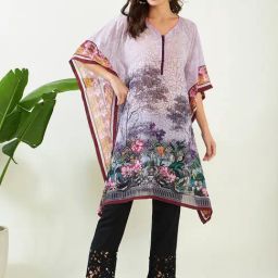 The Kaftan Company Lilac Printed A Line Kaftan-picture-14