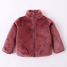Kookie Kids Full Sleeves Sweat Jacket Bear Print - Maroon-picture-23