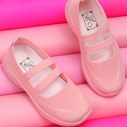 Yellow Bee Mesh Breathable Knitted Casual Shoes - Pink-image-90