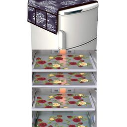 Dakshya Industries Fridge Top Cover and Fridge Mat Combo Set of 5-picture-49