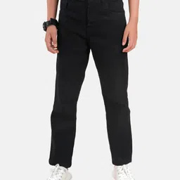 Kiddopanti Full Length Solid Stretchable Denim Jeans - Black-picture-13