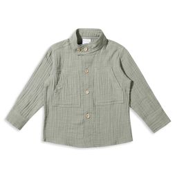 My Milestones Cotton Full Sleeves Self Design Shirt - Green-image-19
