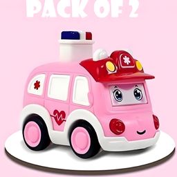 NEGOCIO Press and Go Early Cute Cartoon Cultivating Imagination Friction Powered Toy Vehicles for Baby Toddlers Children-PACK OF 2- COLOR MAY VARY-12