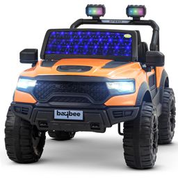 Baybee Run Battery Operated Jeep for Kids, Ride on Toy Kids Car with Windshield Light & Music (Orange)-image-61
