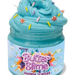 HOTKEI Teal JasmineScentedButter Slime Kit for Kids (Ages 3-10)Soft, Stretchy, and Fun Sensory Toy with Candy CharmsBirthday Return Gift for Boys & Girls-12