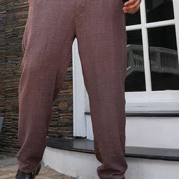 Instafab Plus Men Relaxed Fit Comfort Trousers-image-51