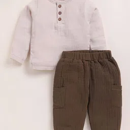 COT & CANDY Kids Muslin & Organic Cotton Regular Solid Clothing Set-image-53