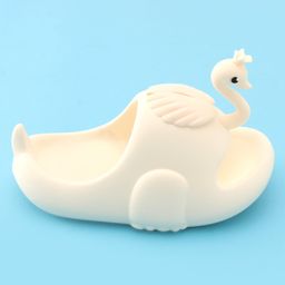 Oh! Pair Slip On Sliders with Duck Applique - White image 4