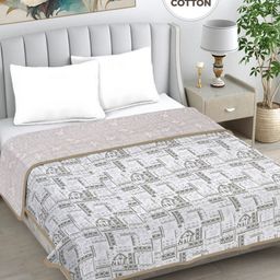 Myntra Elegant Homes White & Beige Ethnic Motifs AC Room 233 GSM Double Bed Dohar-picture-30