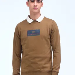 Flying Machine Men Brand Logo Printed Round Neck Cotton Pullover Sweatshirt-image-67