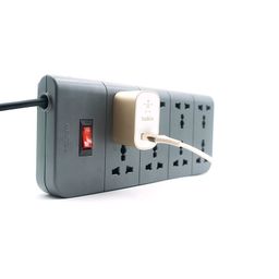 Belkin 8-Socket Surge Protector Universal Socket with 6.5ft (2-Meter), Grey image 2