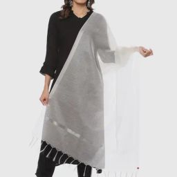 Biba Off-White Woven Pattern Dupatta-picture-14