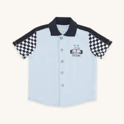 Pantaloons Baby Blue Cotton Printed Shirt-image-23