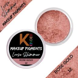 KINDED Loose Shimmer Makeup Pigments Powder Eyeshadow Highlighter 12 Rose Gold - 3 gm-4