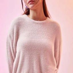 Bewakoof Pink Textured Relaxed Fit Sweater-image-98