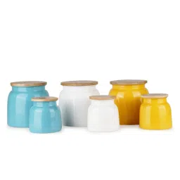 HAZEL Multicolor Galvanized metal Storage Container with Lid - Set of 6 image 2
