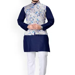 PulseIQ Men Regular FloralKurta with Pyjamas and Jacket-52