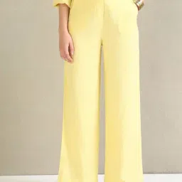 U.S. Polo Assn. Yellow Flared Fit Mid Rise Trousers-picture-7
