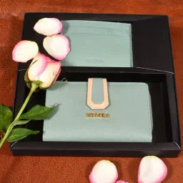 Sassora Blue Small Leather Wallet With Card Holder Gift Set (Pack Of 2)-image-21