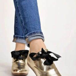 Shoetopia Kids Gold Oxford Shoes-image-36