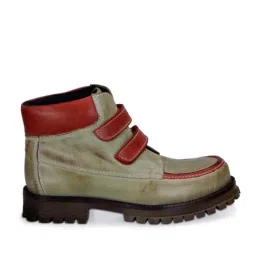 Carlo Romano Kids Green & Red Casual Boots-image-0
