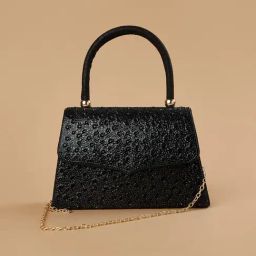 Code by Lifestyle Black Embellished Handbag-picture-30