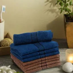 LORENA 100% Cotton Super-Soft Terry Towels -8pc Face Towel (d`ross) solid-multi-4
