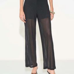 Honey By Pantaloons Jet Black Straight Fit Embellished Trousers-picture-34