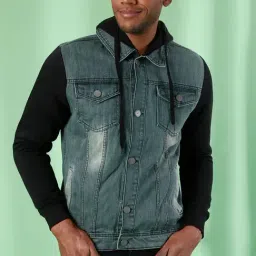 Campus Sutra Dark Grey Hooded Jacket-image-54